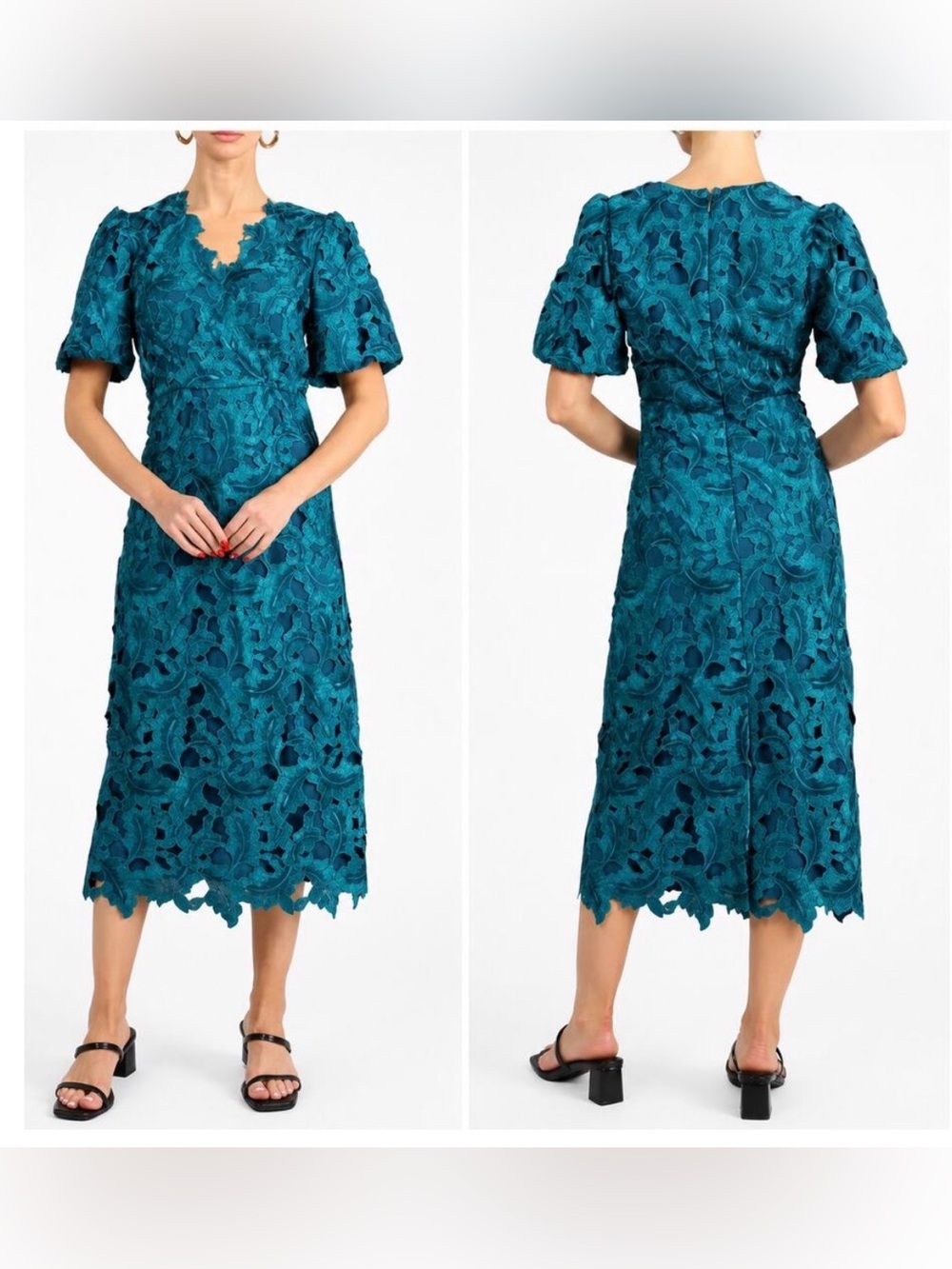 Adelyn Rae Chantelle Scallop Lace Midi Dress - Picture 4 of 8